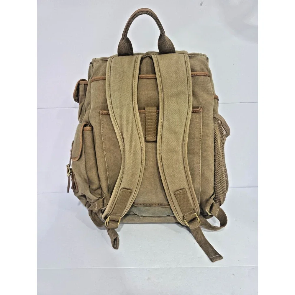 Vintage Orvis Battenkill Leather and Canvas Backpack Outdoor Travel Bag